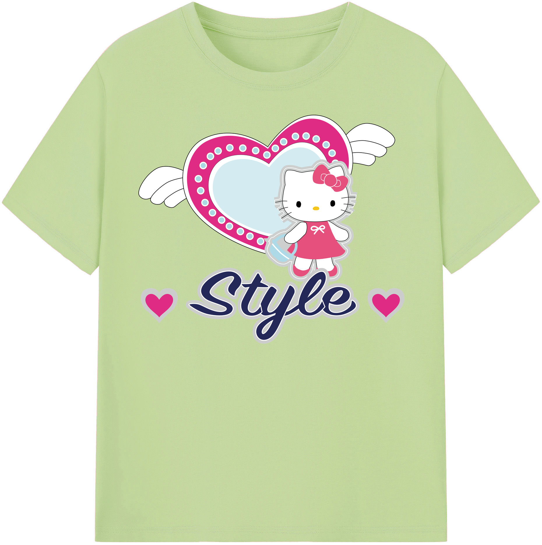 （画像用） Hello Kitty ハローキティ 綿100％半袖Tシャツ（フロントプリント）